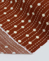 Tecido Viscose Poá e Pontilhados Creme e Terracota