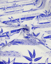 Tecido Viscose Bambuzal Azul e Branco