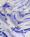 Tecido Viscose Bambuzal Azul e Branco