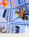 Tecido Viscose Cordas e Floral Colorido e Azul