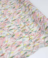 Tecido Crepe Chiffon Pontilhado Abstrato Verde e Rosé