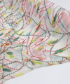 Tecido Crepe Chiffon Pontilhado Abstrato Verde e Rosé