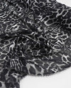 Tecido Crepe Chiffon Animal Print Clássico Cinza e Preto