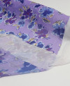 Tecido Crepe Chiffon Texturizado Flores Lavanda