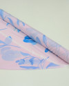 Tecido Viscose Fina Italiano Aquarela Floral Azul e Rosa 
