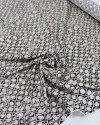 Tecido Crepe Silk Italiano Ondas e Poá irregulares Creme e Preto