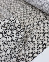 Tecido Crepe Silk Italiano Ondas e Poá irregulares Creme e Preto