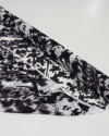 Tecido Crepe Chiffon Italiano Arte Abstrata Branco Cinza e Preto