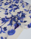 Tecido Viscose Fina Italiano Tie Dye Azul e Creme 
