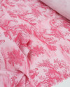 Tecido Viscose Premium Toile de Jouy Tons de Rosa