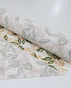 Tecido Viscose Premium Folhas e Flores Creme