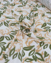 Tecido Viscose Premium Folhas e Flores Creme
