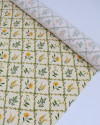 Tecido Viscose Premium Xadrez em Ramos e Floral Amarelo