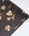 Tecido Crepe GGT Italiano Flores Terracota e Marrom