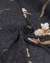 Tecido Crepe GGT Italiano Flores Terracota e Marrom