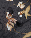 Tecido Crepe GGT Italiano Flores Terracota e Marrom