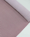 Tecido Crepe Koshibo Quadriculado Branco e Marsala
