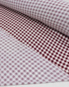 Tecido Crepe Koshibo Quadriculado Branco e Marsala
