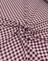 Tecido Crepe Koshibo Quadriculado Branco e Marsala