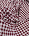 Tecido Crepe Koshibo Quadriculado Branco e Marsala