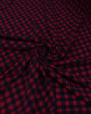 Tecido Crepe Koshibo Quadriculado Preto e Vermelho