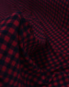 Tecido Crepe Koshibo Quadriculado Preto e Vermelho