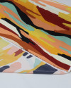 Tecido Crepe Koshibo Pintura Abstrata Tons Quentes