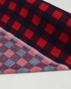 Tecido Viscose Quadriculado Azul Marinho e Vermelho