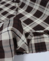 Tecido Viscose Macro Xadrez Creme, Preto e Marrom