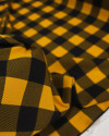 Tecido Viscose Quadriculado Preto e Amarelo Queimado