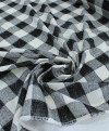 Tecido Linho Misto Camisaria Macro Xadrez Preto e Offwhite