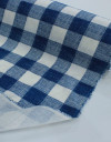 Tecido Linho Misto Camisaria Macro Xadrez Azul Petróleo e Offwhite
