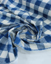 Tecido Linho Misto Camisaria Macro Xadrez Azul Petróleo e Offwhite