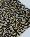Tecido Viscose Texturizada Folhas Abstratas Preto e Bege