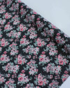 Tecido Cambraia de Algodão Floral Preto e Rosa