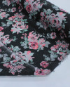 Tecido Cambraia de Algodão Floral Preto e Rosa