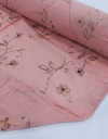 Tecido Crepe de Algodão Bordado Floral Rosé