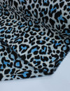 Tecido Crepe Bubble com Elastano Animal Print Azul