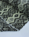 Tecido Crepe Bubble Étnico Verde Menta e Preto