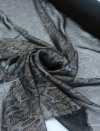Crepe Chiffon com Foil Animal Print Cobra Preto