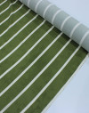 Tecido Viscose Premium Listras Estonadas Verde Oliva e Creme