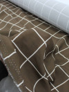Tecido Viscose Premium Quadriculado Marrom e Creme