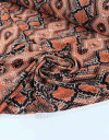 Tecido Crepe Bubble Étnico Coral e Preto