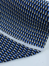 Tecido Crepe Chiffon Italiano Ilusão de Ótica Preto e Azul