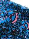 Tecido Crepe Salinas Italiano Floral Azul, Rosa e Preto