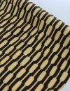 Tecido Viscose Italiana Cordas Abstratas Preto e Tons de Amarelo