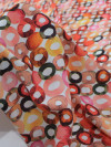 Tecido Viscose Italiano Anéis Tons de Vermelho