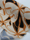 Tecido Tricoline Italiano Macro Pétalas Abstratas Ferrugem e Preto