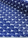 Tecido Crepe Chiffon Italiano Micro Triângulos Azul Marinho