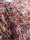Tecido Crepe Chiffon Italiano Macro Cashmere Rosa e Marrom